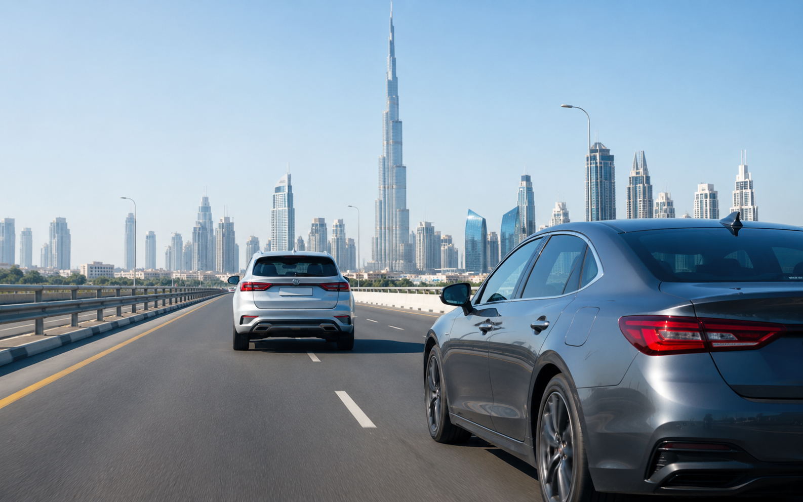 Lane discipline on a Dubai highway
