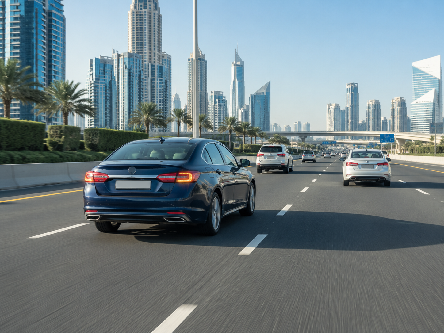 Changing lanes safely in Dubai