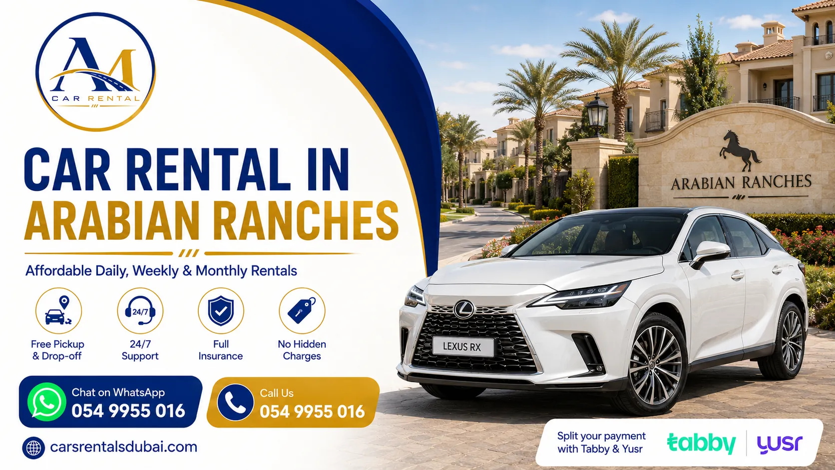 Car rental in Arabian Ranches, Dubai - Al Madina Car Rental