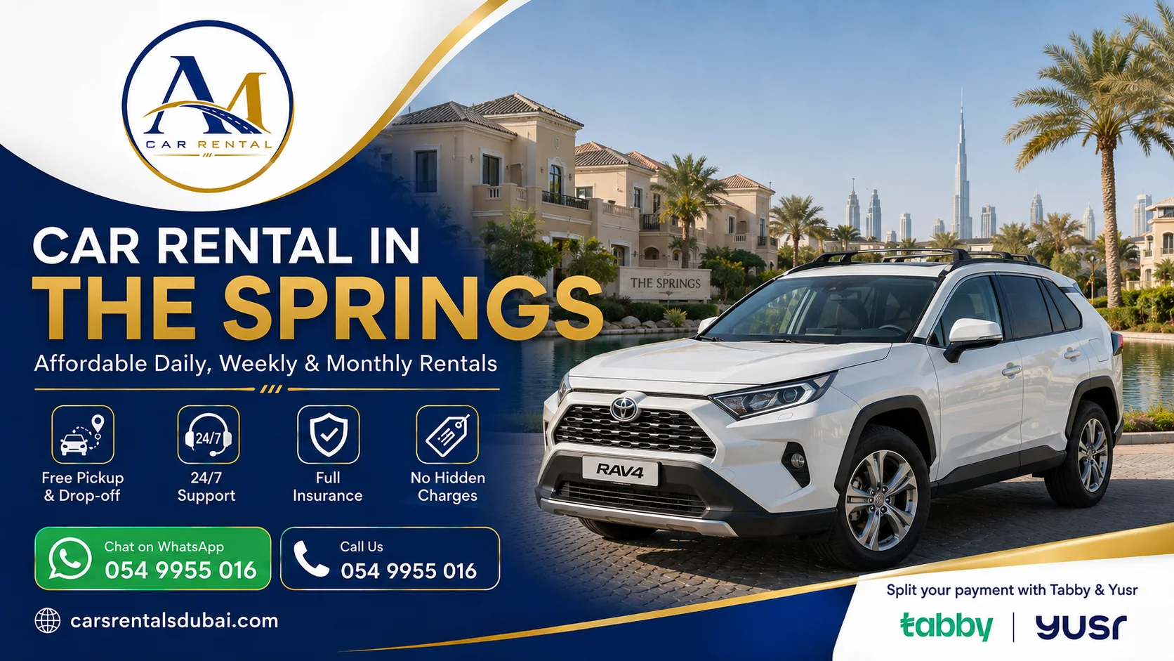 Car rental in The Springs, Dubai - Al Madina Car Rental