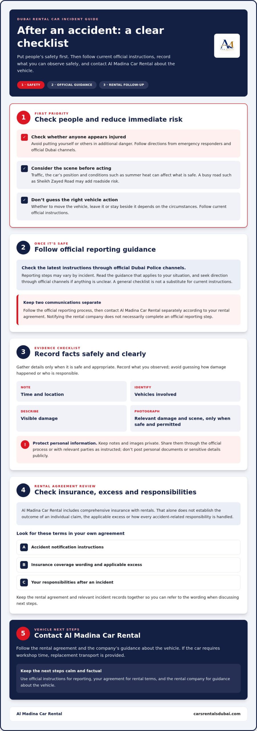 Rental Car Accident in Dubai: Step-by-Step Safety Guide